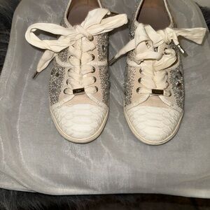 Donald J. Pliner Cream Woven Footwear